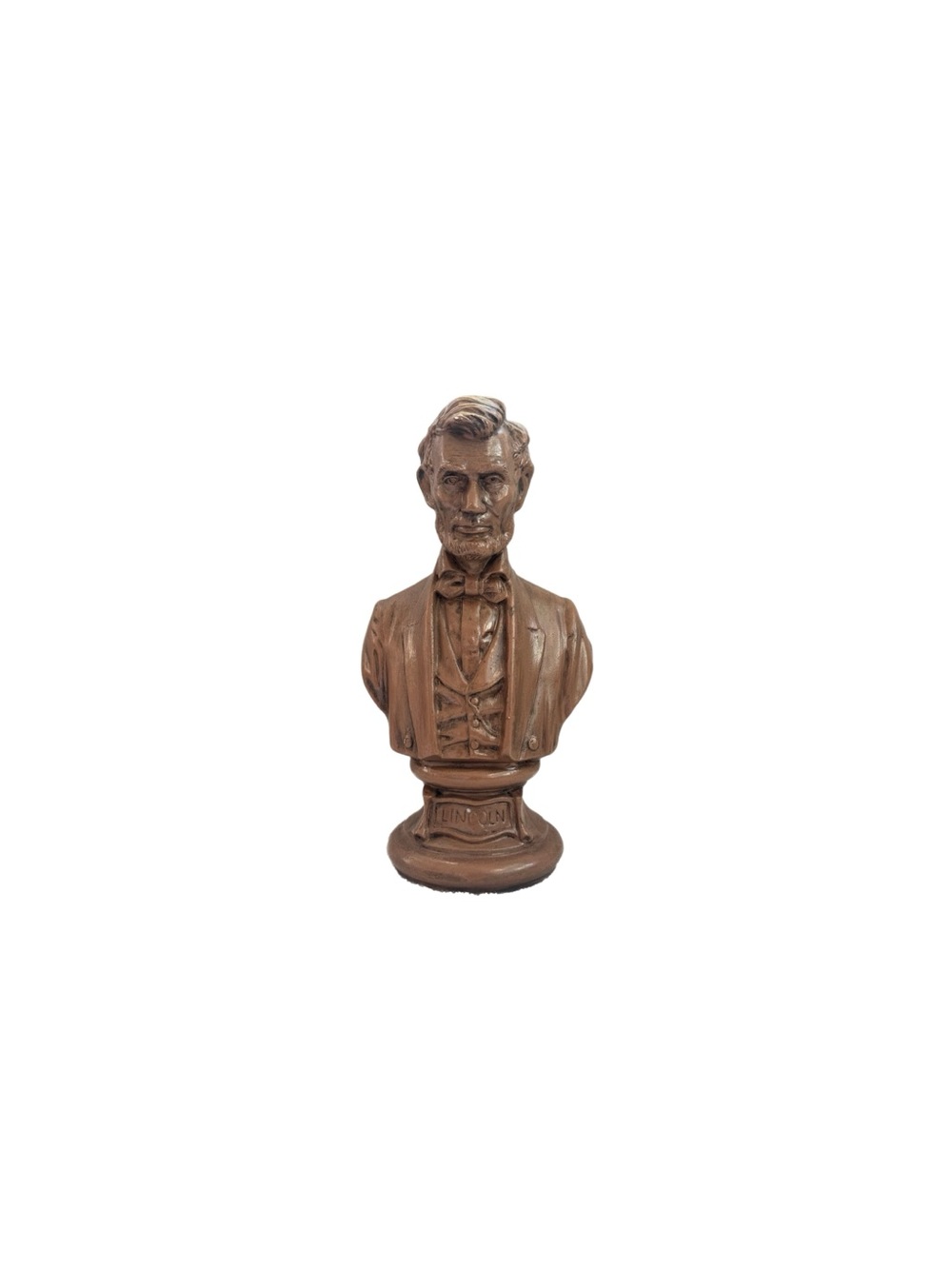 Vintage Detailed Ceramic Bronze Miniature Abraham Lincoln Bust